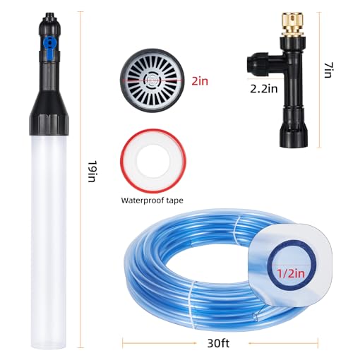 DXOPHIEX Gravel Vacuum for Aquarium Fish Tank Siphon Aquarium Water Changer with Three Metal Faucet Adapter and Long Hose 30 Feet - size: 30FT