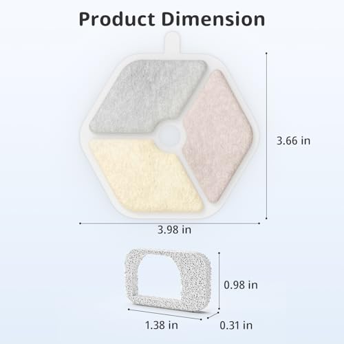 Cat Water Fountain Filter Pet Drinking Fountain Filter & Sponges for 152oz/4.5L Wireless Cat Water Fountain,Triple Filtration System for PTM-643 models, 9 Pack (9 Filters and Sponges) - size: 9 Filters+9 Sponges