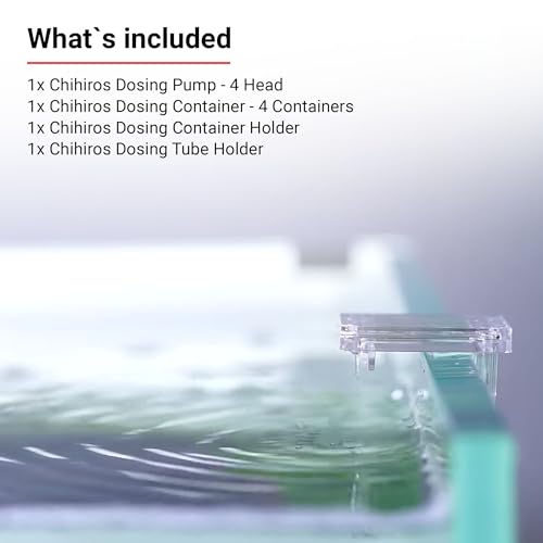 Chihiros Dosing Pump System - 4-Channel Automatic Aquarium Doser with Smart App Operation for Precision Nutrient Delivery, 4 Dosing Containers, Holder & Tubing for Reef Tank & Freshwater Setups
