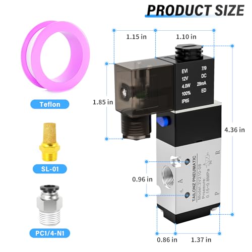 TAILONZ PNEUMATIC 1/4"NPT Solenoid Valve 3V210-08 DC24V Single Coil Pilot-Operated Electric 2 Position 3 Way Connection Type(Junction Box) - size: 1/4"NPT/DC24V/Junction Box, style: 2 Position 3 Way