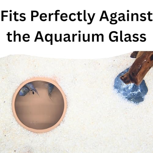 Lucky Critter Aquarium Underground Tunnel Cave Natural Curve | Viewing Fish & Shrimp Under Gravel Tunnel | Fish Tank Decor Decoration Hideout Perfect for Corydora Catfish, Kuhli Loach, Pleco (Brown) - color: Brown