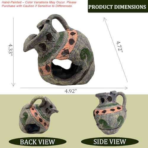 Fish Tank Aquarium Decor Cave Decorations – Resin Broken Jug Hide Ornament for Betta Goldfish Shrimp, Large Artificial Rock House Hideout for Aquariums Habitat - color: Broken Jug