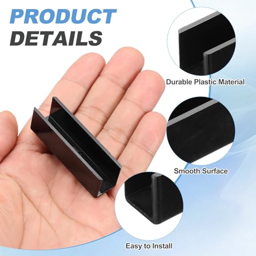 uxcell 24Pcs Plastic Glass Connector, 180 Degree Glass to Glass Clamp for 12mm Thick, Fixing Bracket Rimless Clip Holder for Aquarium Fish Tank Display Shelves, (12mm, Black) - size: 12 mm