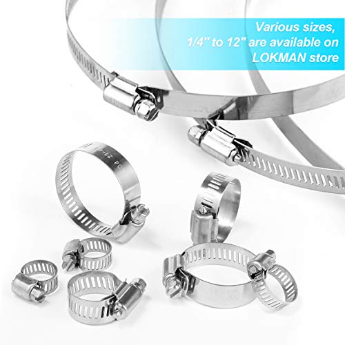 LOKMAN 20 Pack Stainless Steel Hose Clamp Adjustable 3/8'' - 5/8'' (10-16mm) Worm Gear Hose Clamp, Metal Fuel Line Pipe Clamp for Plumbing, Automotive And Mechanical Application - size: 10-16mm
