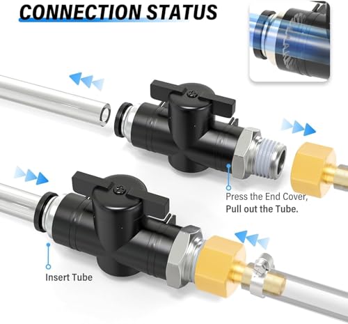 TAILONZ PNEUMATIC 1/2 Inch Tube OD x 1/4 Inch NPT Thread Ball Valve Air Flow Control Valve Push to Connect Fitting BVC-1/2-N2（Pack of 1） - size: 1/2"OD x 1/4"NPT/1PCS