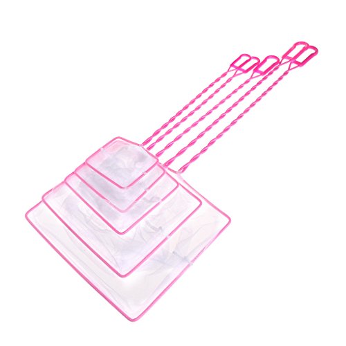 Fishing Tank Net Plastic Soft Square Mesh Fish Shrimp Capture for Aquarium Tools Pink Rectangle 4
