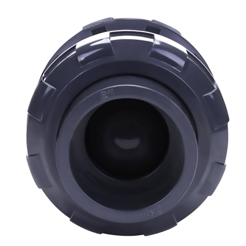 DERNORD 2" UPVC True Union Ball Check Valve with Full Port, EPDM Seals, Rated at 200 PSI, 2 Inch Socket - size: 2 Inch