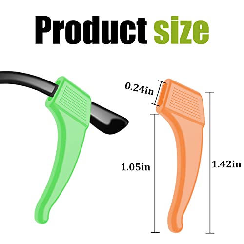 SMARTTOP 20 Pairs Anti-Slip Eyeglass Ear Grips Hook, Silicone Elastic Eyeglasses Temple Tips Sleeve Retainer,Anti Slide for Glassses - color: Multicolored