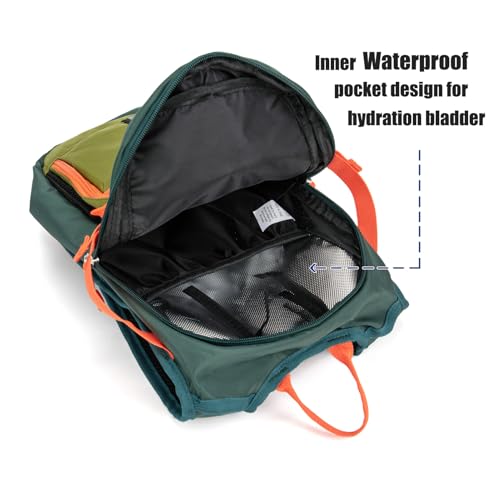 Ivygreen Kids Hydration Backpack, Hiking Backpack for Boys or Girls with 1.5L Water Bladder - color: Army Green, size: Small