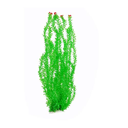 Norgail Large Freshwater Aquarium Plants Artificial Plastic Fish Tank Plants Decoration Ornaments Safe for All Fish 25.5 Inches Tall (Green -2) - color: Green -2