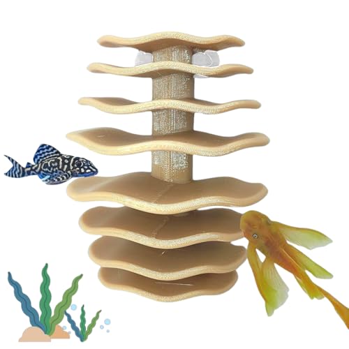 Shrimp Cave Aquarium Ornament, BPA-Free PETG Plastic Fish Shelter Betta Habitat, Hiding Resting Breeding Space for Guppy Shrimp & Aquatic Creatures, Indoor Fish Tank Aquatic Decoration (Brown) - color: Brown