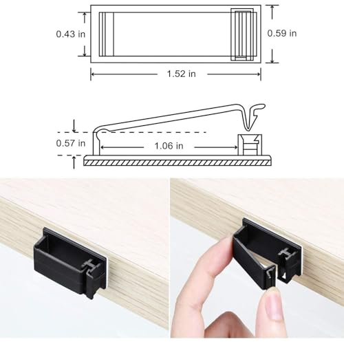 50Pcs Self Adhesive Cable Management Clips,Cable Organizers Wire Clips Cord Holder for PC Laptop Ethernet Cable Desktop Home Office(1.52’’ x 0.59’’ x 0.57’’, Black) - color: Black, size: 1.52’’ x 0.59’’ x 0.57’’