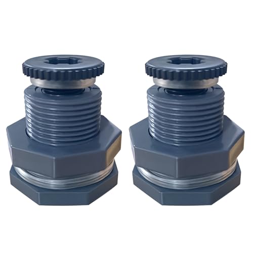 NPT 1 PVC Bulkhead Fitting, Heavy-Duty Female Plastic Water Tank Connector Adapter Fitting with Plugs for Rain Barrel,Spigot,Water Tank,Drain Bucket (Set of 2-Thickened Type) - size: 1 NPT Female
