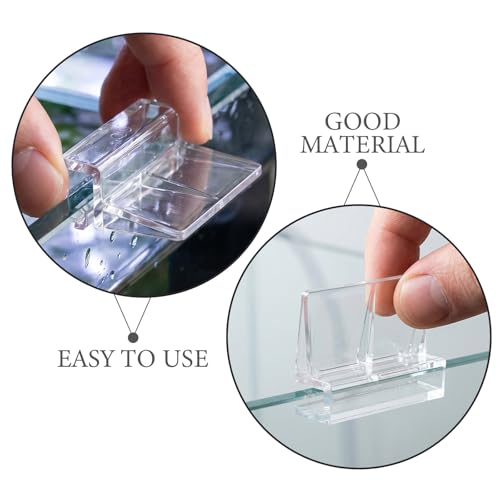 20pcs Fish Tank Lid Locking Clips - Transparent Terrarium Lid Clips - DIY Acrylic Fish Tank Cover Bracket for Home and Office Aquarium Box 6mm