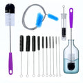 12 Pcs Glass Tube Pipe Cleaning Brush Set – 35" Flexible Hose Brush, 17" Extra Long & Multi-Sized Nylon Cleaners for Curved Glass Tubing, Narrow Neck Tumblers, Straws & Crevices