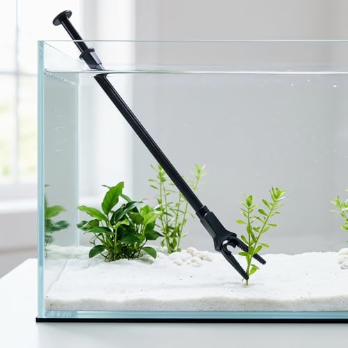 3Pcs Fish Tank Tweezers: Aquarium Feeding Tongs 19.7inch - Serrated Tip Planting Clamp Tool - Aquascaping Fish Tank Accessories for Coral Maintenance