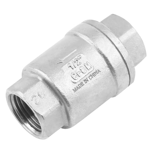 1/2 Inch Vertical Check Valve SUS304 Spring Loaded Check Valve in-line Low Cracking Pressure CF8M WOG 1000 - size: 0.5 Inch, style: Spring