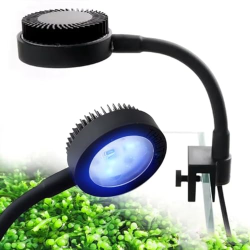 LED Aquarium Plant Light Waterproof Super Slim 3 Color Modes Fish Tank Clip Lamp Practical Plants Grow Lamp(Black)