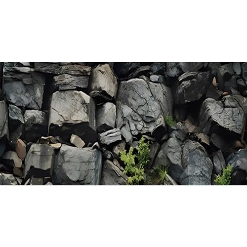 AWERT 72x16 inches Stone Aquarium Background Grey Rock Fish Tank Background Rocky Terrarium Background - size: 72x16in/180x40cm