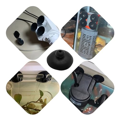 32PCS 28mm Dia Black Aquarium Suction Cup Clips, Soft Rubber Fish Tank Attachments for Pump Lines, Overhead Tube Organization and Aeration Setup - size: 32PCS 28mm