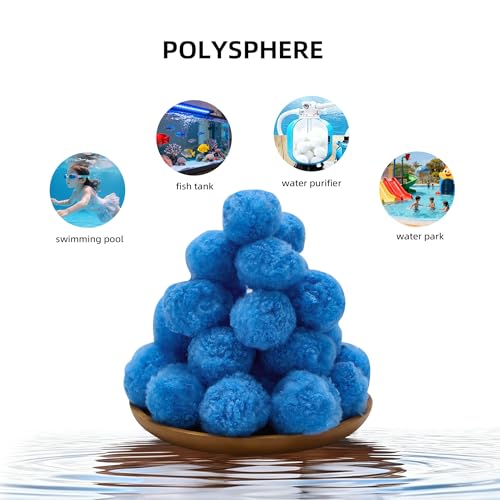 YUAN LIN 2026 Upgraded 3.1 lbs Pool Filter Balls for Sand Filter – Reusable Fiber Media, Replaces 100 lbs of Sand, Lasts Several Seasons – Blue - color: Blue