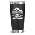 NewEleven Fathers Day Gift For Uncle From Niece, Nephew - Funny Unkie Gift, Uncle Birthday Gifts - Best Present For New Uncles, Funcle, Unky Announcement - 20 Oz Tumbler - color: Unclesaurus black