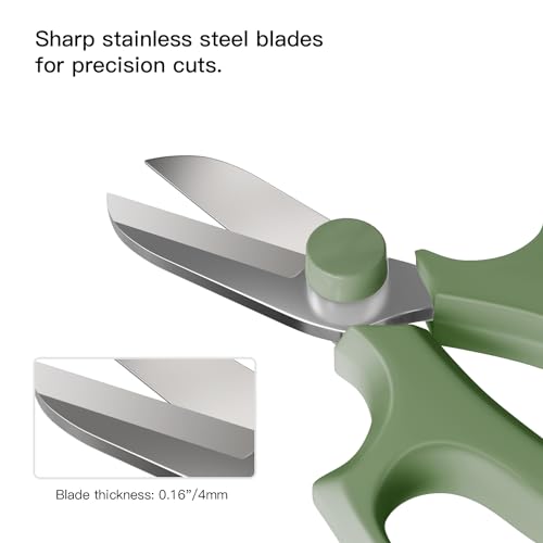 Housolution Flower Scissors, Strong Floral Shears, Premium Steel Garden Pruning Shears Floral Fruits Leaf Scissors Hand Pruner Snip Trimming Tool for Gardening Flower Arrangement, Avocado Green - color: Avocado Green, size: 1 Pack