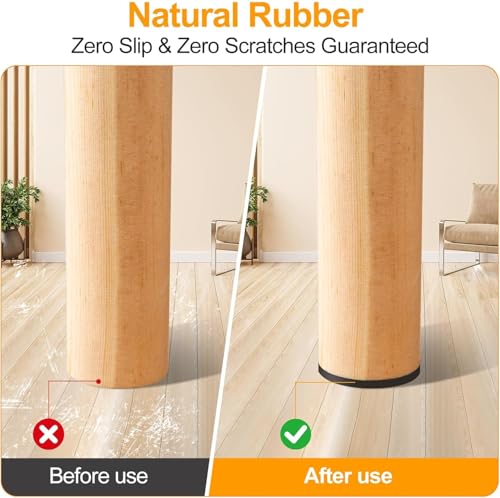 CHUNZEXI Non Slip Rubber Furniture Pads & Grippers, Self Adhesive Round Floor Protectors for Chair & Table Legs and Feet, 1 Inch, 24 Pack, Round - size: 1 inch 24 Round