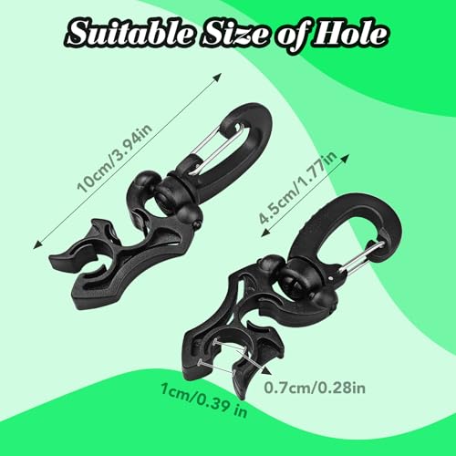 3 Pieces Scuba Hose Holder Clip, Double BCD Hose Diving Clips with Snap Hook Buckle for Scuba Diving Snorkeling Equipment Accessories - color: Black