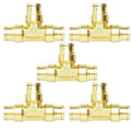 Push to Connect Fittings 3/8" Tube OD Tee Union DOT Air Fittings Air Brake Line Fittings, Air Hose Fittings for Air System, 5pcs - color: DOT Air Fittings Tee, size: 3/8 Inch