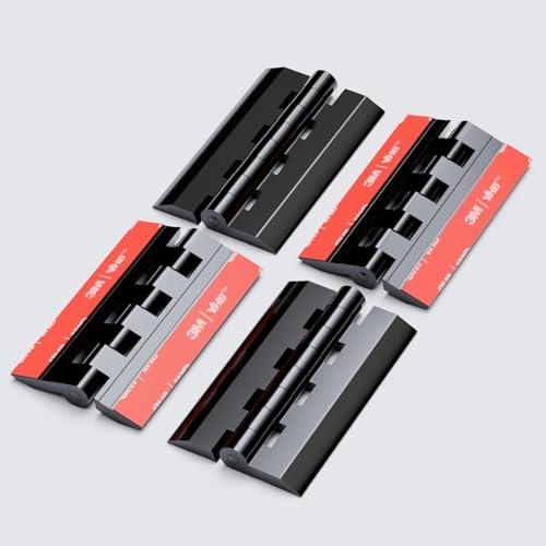 4X 75mm Black Acrylic Hinges. No Glue Required, Self Adhesive. Black Plastic Acrylic, 2 61/64-4 Pack-