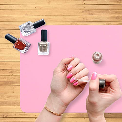 Gartful 3 PCS Nail Mats, Silicone Mat for Crafts, Arts, Jewelry Resin Casting Mold, Epoxy Resin, Coloring, Gluing, Painting, Desktop Countertop Protector Sheet, Placemat Table Pad, Pink (15.7"x11.8") - color: Pink, size: 3pcs - 15.7 x 11.8 inches