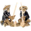 MERRYHAPY 2Pcs Fishing Bonsai Ceramic Fisherman Ornaments Aquarium Decorative Figurines Blue-Clothed Miniature Models for Freshwater Tank Landscaping Fish Tank Accessories