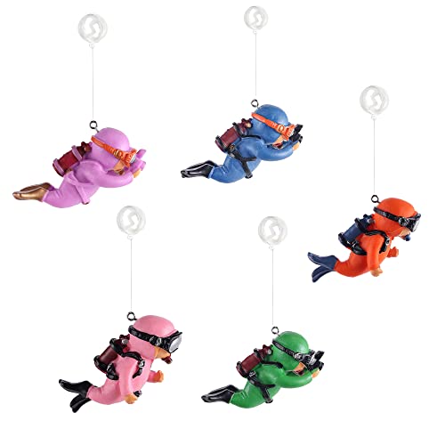 5Pcs Floating Fish Tank Decorations, Cute Little Diver Aquarium Decoration Fish Tank Aquarium Diver Ornament Accessories - color: Multicolor