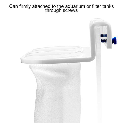 Pssopp Aquarium Filter Bag Bracket, Easy to Install Convenient Design Fish Double Hole Filter Socks Holder Acrylic Filter Bag Support (White)