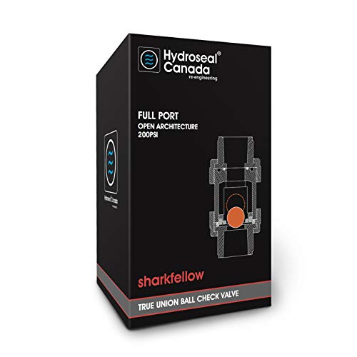 Sharkfellow 1 1/2’’ PVC True Union Ball Check Valve with Full Port, ASTM F1970, with EPDM Seals, Corrosion-Free, Service Free, Rated at 200 PSI @73F, Gray, 1 1/2 inch Socket (1 1/2'') - size: 1 1/2''