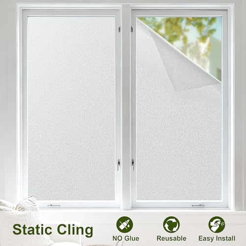 Frosted Glass Window Privacy Film, Embossed White, 29.5"x78.74" - color: Frosted, size: 29.5" x 78.7"