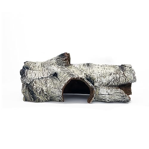 JIHAQUA Aquarium Resin Bark Terrarium Decor, Lizard, Snake or Reptile Hide,Lizard, Spider and Aquarium Fish Hide Cave (Medium Bark A)