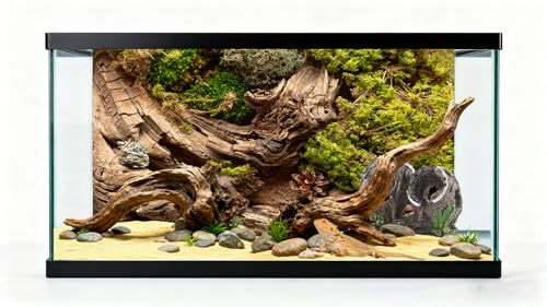 36x18 inches Aquarium Fabric Background Composition of Lichen Withered Tree Aquarium Background Fish Tank Aquatic Plants Background - size: 36X18inch