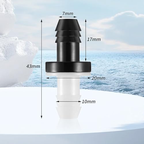 2 Pcs Check Valve 3/8 Inch Plug-in Check Valve Camis One-Way Gas Tank Valves for Water Fuel Air Liquid Flow Transfer 10 mm ABS Plug-in Check Valve Admittance Line Barb Check Valves