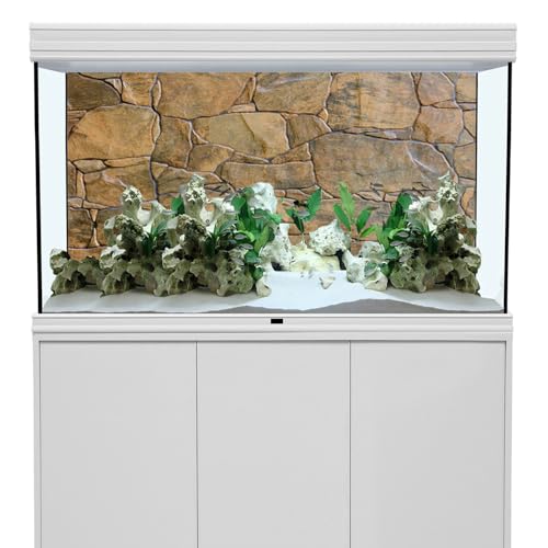 AWERT Stone Aquarium Background Rocky Fish Tank Background Rock Terrarium Background 36x18 inches Vinyl - size: 36x18in/90x45cm