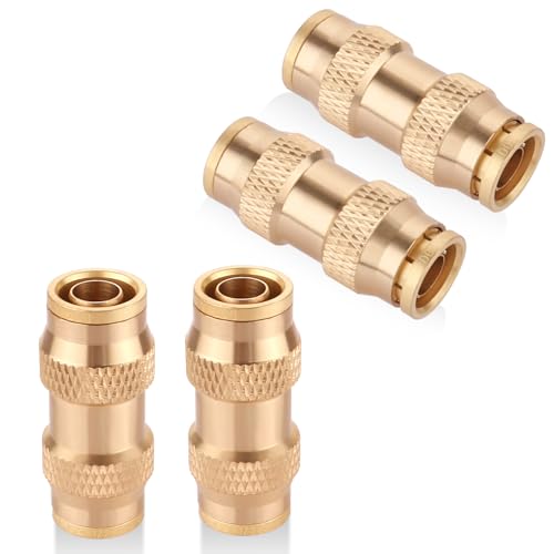 1/2" Air Brake Line Fitting, (Half an inch) DOT Brass Push in Fitting, Push to Connect Union Fittings Air Brake Union 1/2" Tube OD for Trucks Trailers andIndustrial Use (4 Pack) - color: 4PCS DOT Push-to-Connect, size: 1/2" Od