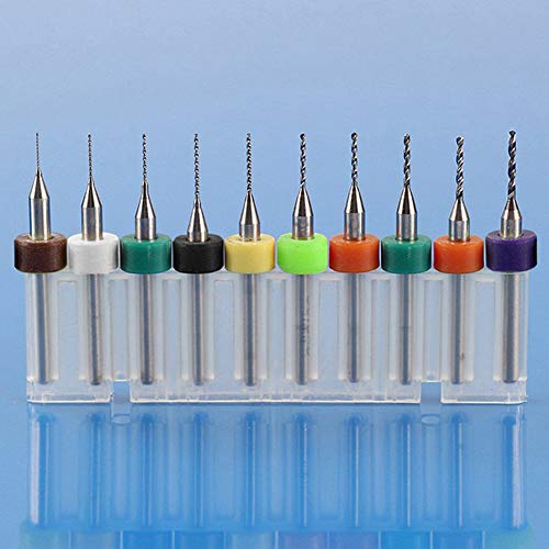 50pcs PCB Drill Bits Set Spiral Flute Carbide 0.3mm-1.2mm for Print Circuit Board Stone Dremel Jewelry CNC Engraving (5PCS Each)