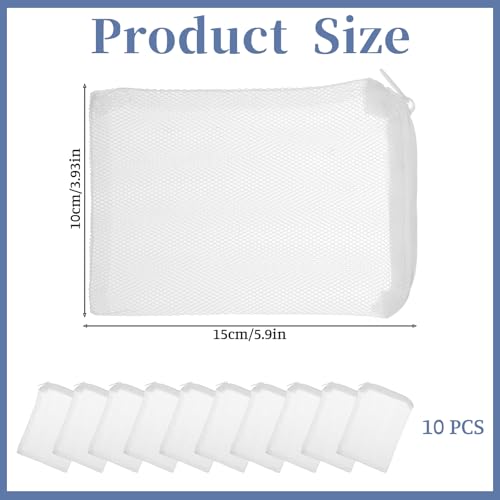 10 Pcs Aquarium Media Bag 6" X 4" Reusable Filter Bags for Fish Tank Fine Mesh Bags with Zipper for Fine Resins Filter