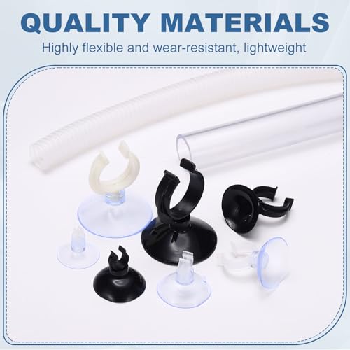 Aquarium Suction Cups, Fish Tank Suction Cups Clips Airline Tube Holders Clamps (Plastic, 8Pcs, Black) for 0.7" Fish Tank Airline Tubing Binding Moss Shrimp Nest, 17x30MM - color: Black, size: 17x30MM