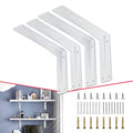 CLT 6” White Shelf Bracket, 1/5" Thick – Heavy Duty Corner Brace, Supports 220 lbs, Industrial Modern Farmhouse Style – Right Angle Bracket for Tables, Benches, DIY Space-Saving Projects (Pack of 4) - size: 6 Inch, style: White L Gusset