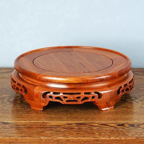 Round Wooden Pedestal Riser Stand for Indoor Plants Fish Tanks & Bonsai - 20cm/7.9in Display Base for Living Room Decor & Greenery Showcase，Inner Diameter 40cm/15.7in - size: 40cm/15.7in