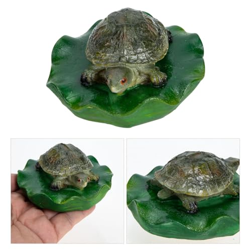 Mikikit Realistic Floating Turtle Statue Pond Decorations Garden Pond Accessory Resin Craft Ornament