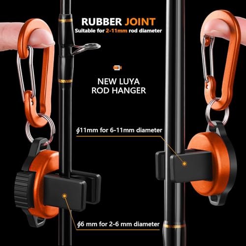 Fishing Rod Clip（Extra-Strength Version）, Wearable Fish Rod Holder， Fly Fishing Pole Holder Pole Clips Fly Fish Accessories - color: Orange