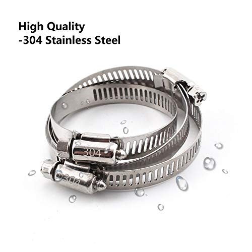 ZIPCCI Hose Clamp, 12 Pack Stainless Steel Worm Gear fuel line hose clamps, 21-38mm (3/4-1-1/2 inch) - size: 21-38mm